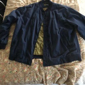 Mens Derby of San Fransisco XXL 2XL Dark blue jacket Vintage gold paisley liner